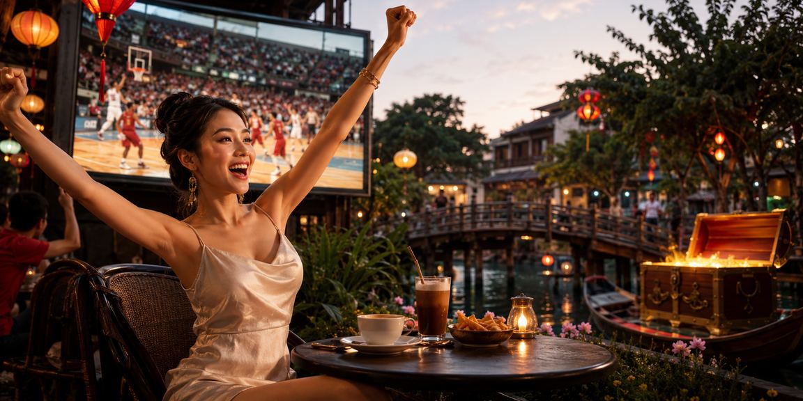 Cảnh bóng rổ tại Hà Nội phong cách cà phê Việt